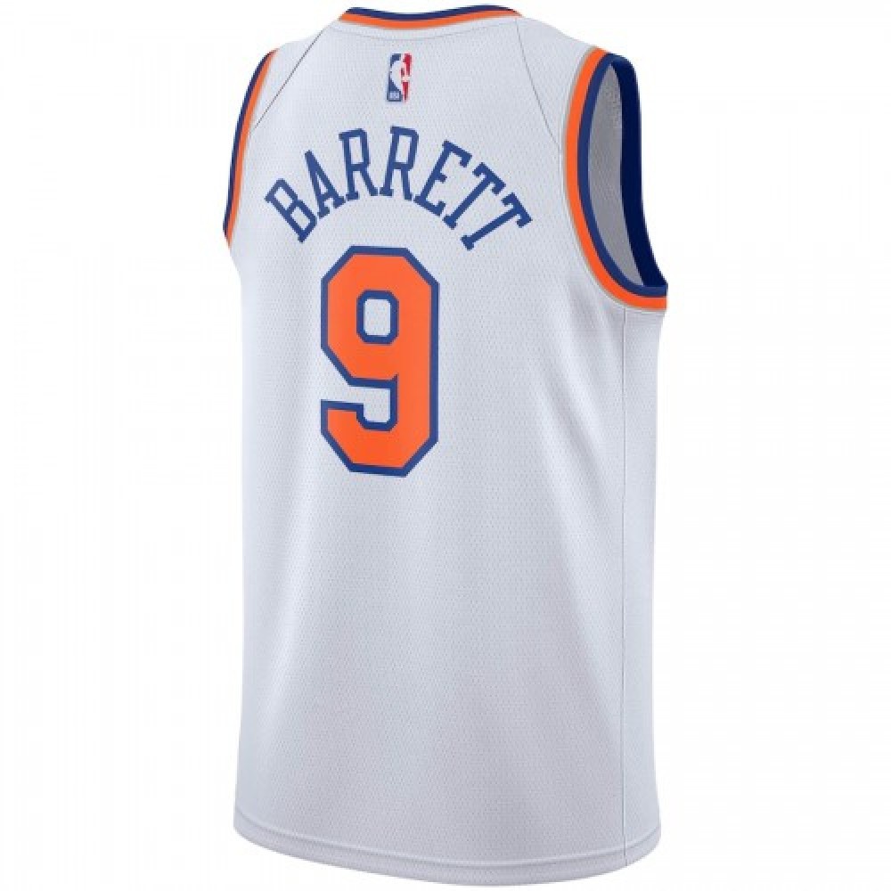 Men's New York Knicks RJ Barrett #9 White 2019/20 Swingman Jersey - Association Edition-Pro Kit Vault | Brand New 26/27 Sports Jerseys